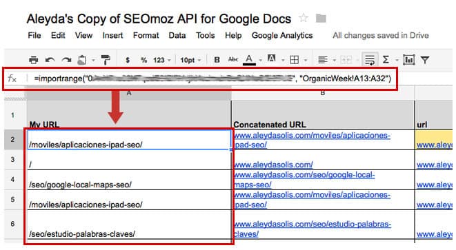 Moz API Extension for Google Docs